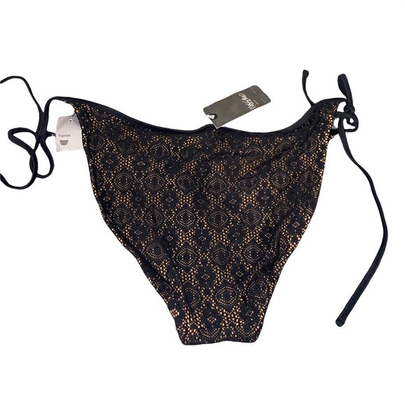 Mossimo Hipster Bikini Lace Large Black Bathing Suit Swimwear Beach Pool - Picture 3 of 3